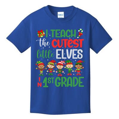 I Teach The Cutest Little Elves 1St Grade Teacher Xmas Great Gift Kids T-Shirt