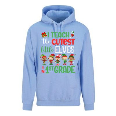 I Teach The Cutest Little Elves 1St Grade Teacher Xmas Great Gift Unisex Surf Hoodie