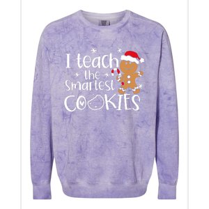 I Teach The Smartest Cookies Christmas Gingerbread Santa Hat Colorblast Crewneck Sweatshirt