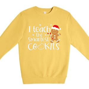 I Teach The Smartest Cookies Christmas Gingerbread Santa Hat Premium Crewneck Sweatshirt