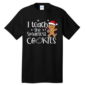 I Teach The Smartest Cookies Christmas Gingerbread Santa Hat Tall T-Shirt