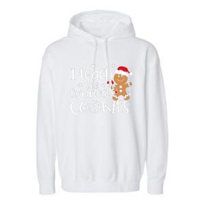 I Teach The Smartest Cookies Christmas Gingerbread Santa Hat Garment-Dyed Fleece Hoodie