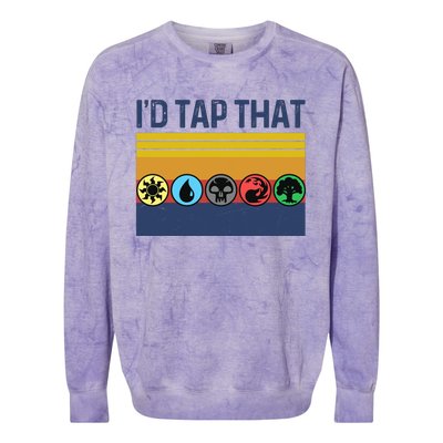 Id Tap That Gathering Magic Guild For Magic Lover Colorblast Crewneck Sweatshirt