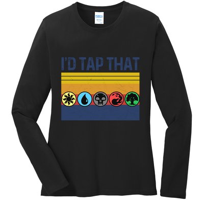 Id Tap That Gathering Magic Guild For Magic Lover Ladies Long Sleeve Shirt