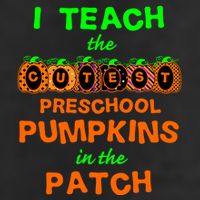 I Teach The Cutest Pumpkins Preschool Gift 7 Panel Mesh Trucker Snapback Hat