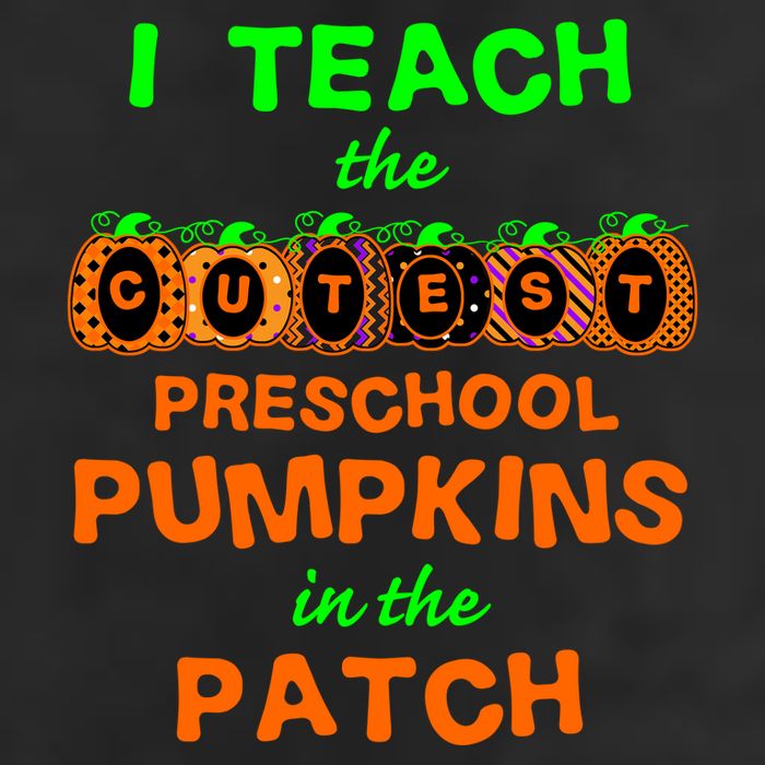 I Teach The Cutest Pumpkins Preschool Gift 7 Panel Mesh Trucker Snapback Hat