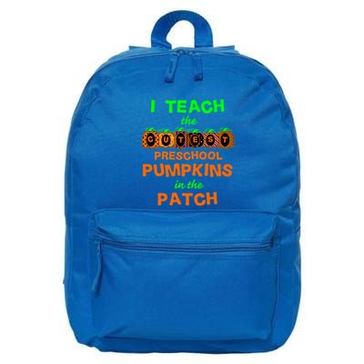 I Teach The Cutest Pumpkins Preschool Gift 16 in Basic Backpack