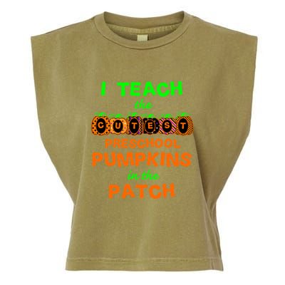 I Teach The Cutest Pumpkins Preschool Gift Garment-Dyed Women's Muscle Tee