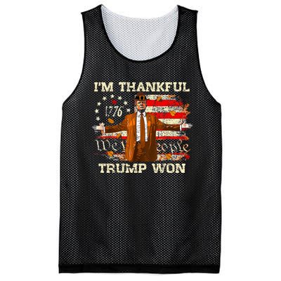 IM Thankful Trump Won Thanksgiving Turkey Fall Mesh Reversible Basketball Jersey Tank