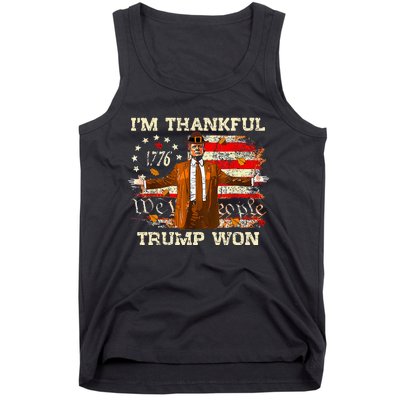 IM Thankful Trump Won Thanksgiving Turkey Fall Tank Top