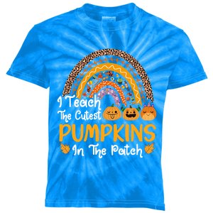 I Teach The Cutest Pumpkins In The Patch Teacher Fall Season Meaningful Gift Kids Tie-Dye T-Shirt