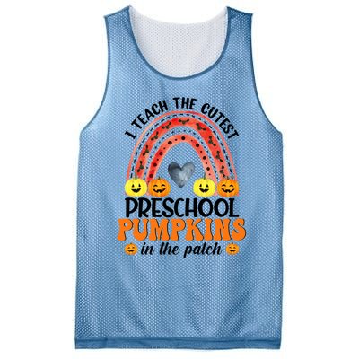 I Teach The Cutest Pumpkins Preschool Rainbow Teacher Funny Gift Mesh Reversible Basketball Jersey Tank