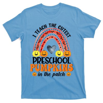 I Teach The Cutest Pumpkins Preschool Rainbow Teacher Funny Gift T-Shirt