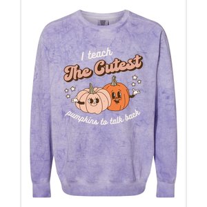 I Teach The Cutest Pumpkins To Talk Fall Speech Therapy Slp Gift Colorblast Crewneck Sweatshirt