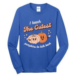 I Teach The Cutest Pumpkins To Talk Fall Speech Therapy Slp Gift Tall Long Sleeve T-Shirt