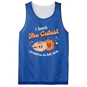 I Teach The Cutest Pumpkins To Talk Fall Speech Therapy Slp Gift Mesh Reversible Basketball Jersey Tank