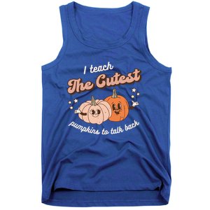 I Teach The Cutest Pumpkins To Talk Fall Speech Therapy Slp Gift Tank Top