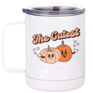 I Teach The Cutest Pumpkins To Talk Fall Speech Therapy Slp Gift 12 oz Stainless Steel Tumbler Cup