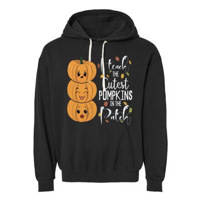 I Teach The Cutest Pumpkins In The Patch Rainbow Girls Boys Garment-Dyed Fleece Hoodie