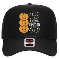 I Teach The Cutest Pumpkins In The Patch Rainbow Girls Boys High Crown Mesh Back Trucker Hat