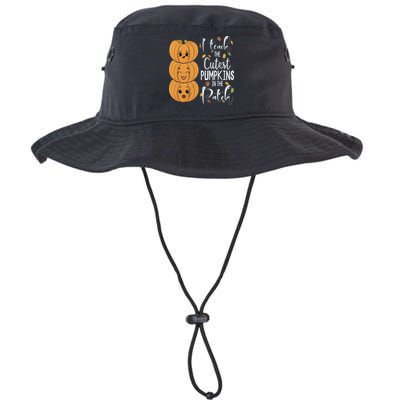 I Teach The Cutest Pumpkins In The Patch Rainbow Girls Boys Bucket Hat