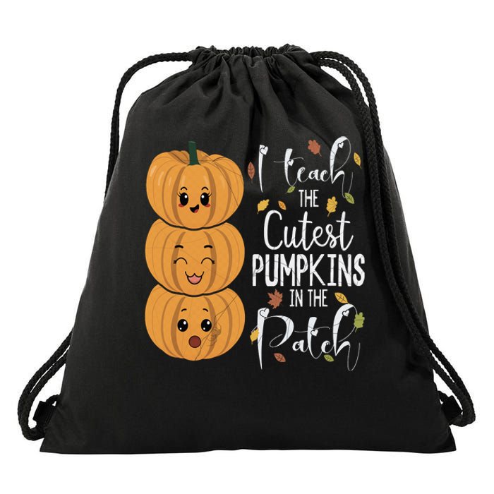 I Teach The Cutest Pumpkins In The Patch Rainbow Girls Boys Drawstring Bag