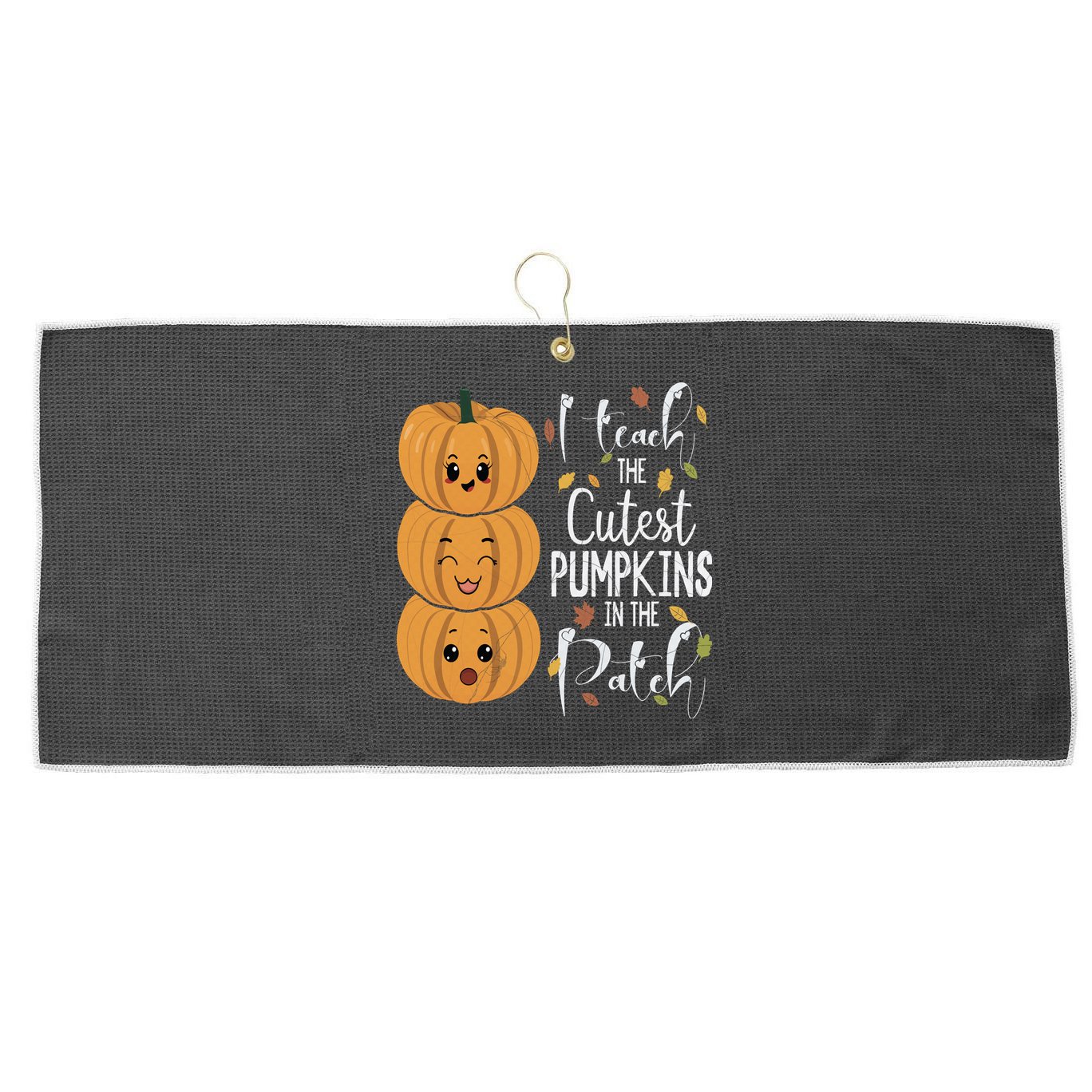 I Teach The Cutest Pumpkins In The Patch Rainbow Girls Boys Large Microfiber Waffle Golf Towel