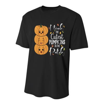 I Teach The Cutest Pumpkins In The Patch Rainbow Girls Boys Youth Performance Sprint T-Shirt