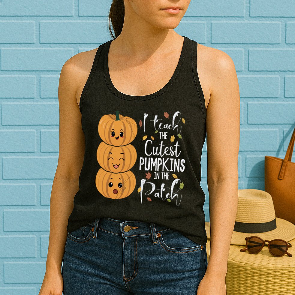 I Teach The Cutest Pumpkins In The Patch Rainbow Girls Boys Womens Tank Top