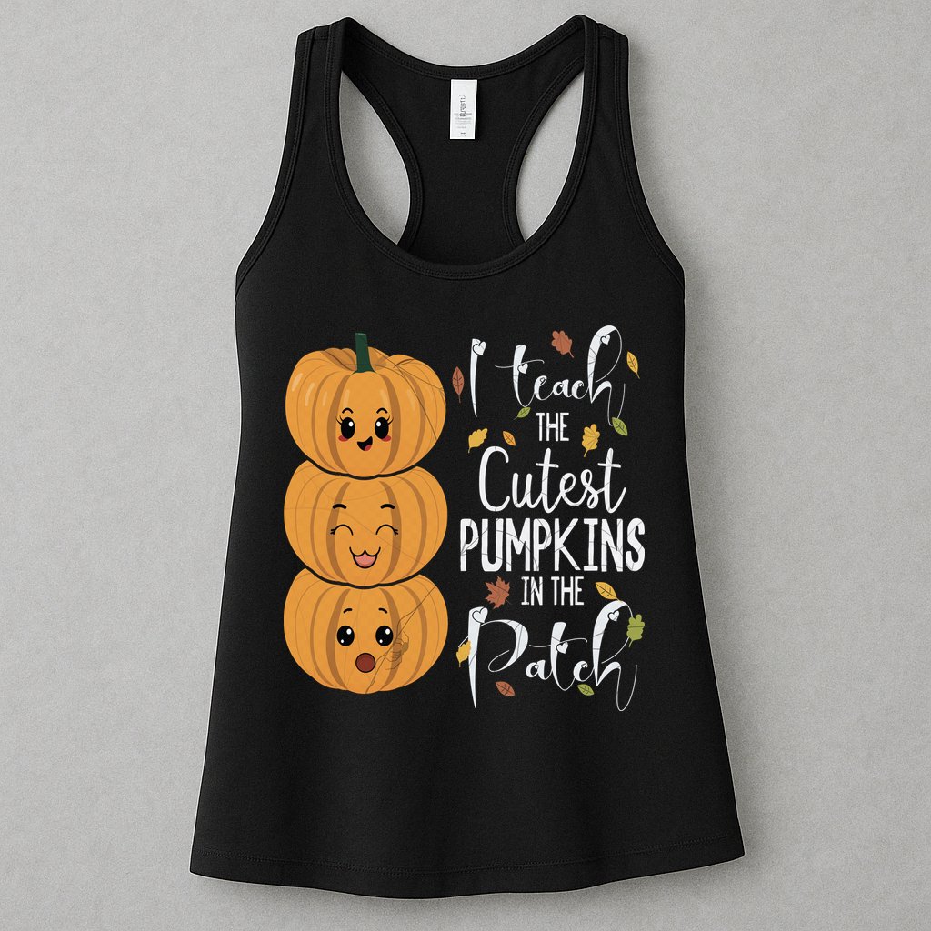 I Teach The Cutest Pumpkins In The Patch Rainbow Girls Boys Womens Tank Top