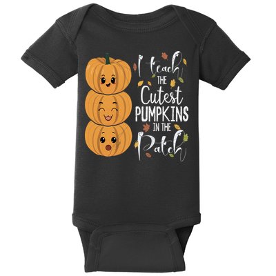 I Teach The Cutest Pumpkins In The Patch Rainbow Girls Boys Baby Bodysuit