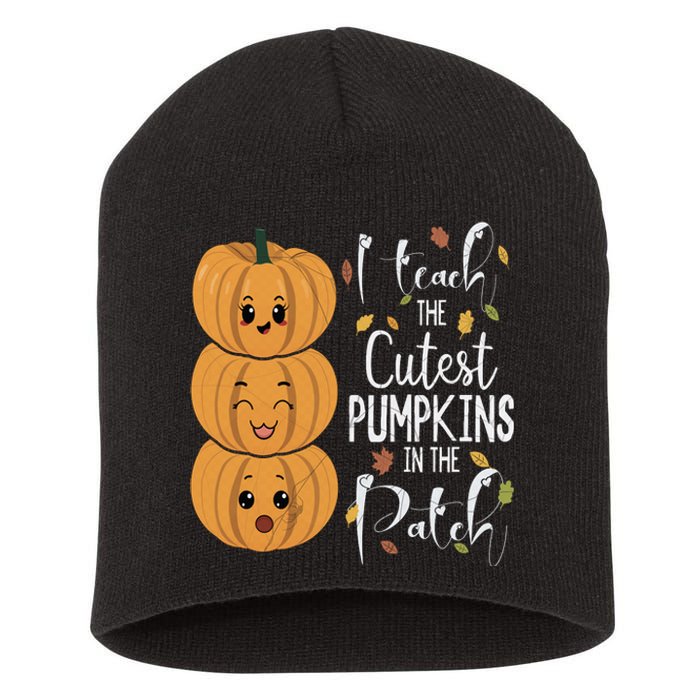 I Teach The Cutest Pumpkins In The Patch Rainbow Girls Boys Short Acrylic Beanie