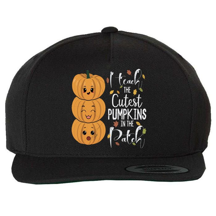 I Teach The Cutest Pumpkins In The Patch Rainbow Girls Boys Wool Snapback Cap