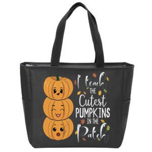 I Teach The Cutest Pumpkins In The Patch Rainbow Girls Boys Zip Tote Bag