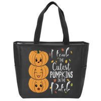 I Teach The Cutest Pumpkins In The Patch Rainbow Girls Boys Zip Tote Bag