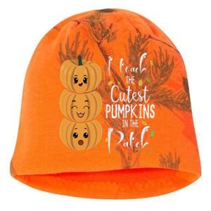 I Teach The Cutest Pumpkins In The Patch Rainbow Girls Boys Kati - Camo Knit Beanie