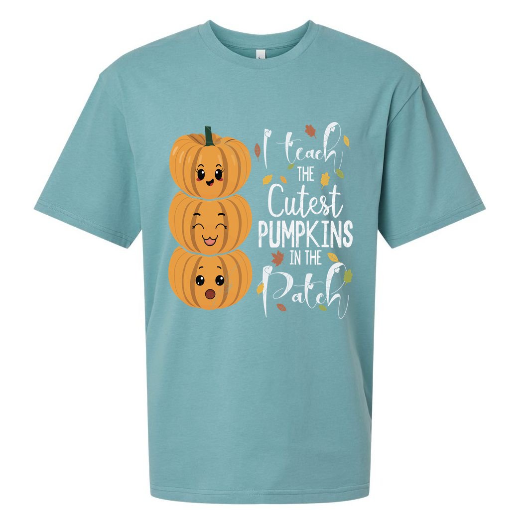 I Teach The Cutest Pumpkins In The Patch Rainbow Girls Boys Sueded Cloud Jersey T-Shirt