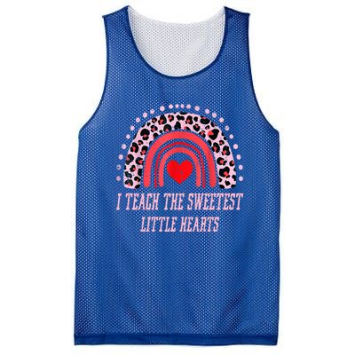 I Teach The Sweetest Hearts Rainbow Teacher Cool Gift Mesh Reversible Basketball Jersey Tank