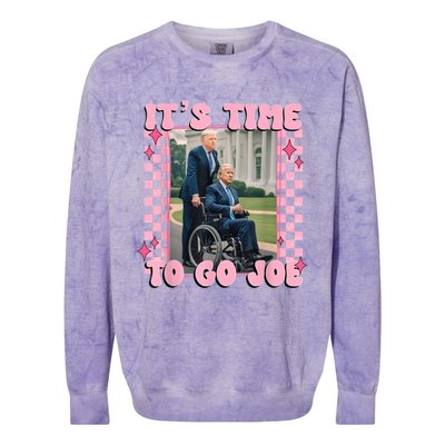 ItS Time To Go Joe Funny Trump 2024 Colorblast Crewneck Sweatshirt