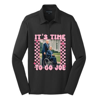 ItS Time To Go Joe Funny Trump 2024 Silk Touch Performance Long Sleeve Polo