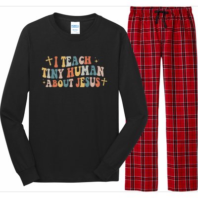 I Teach Tiny Humans About Jesus Sunday School Teacher Long Sleeve Pajama Set