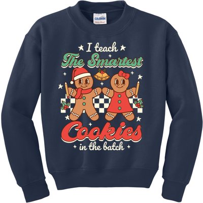 I Teach The Smartest Cookies In The Batch Teacher Christmas Kids Sweatshirt