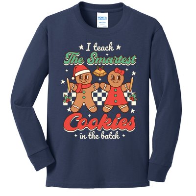 I Teach The Smartest Cookies In The Batch Teacher Christmas Kids Long Sleeve Shirt