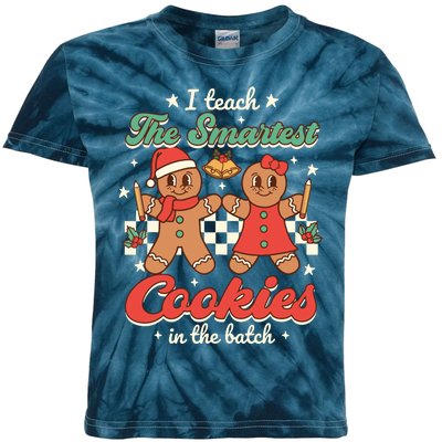 I Teach The Smartest Cookies In The Batch Teacher Christmas Kids Tie-Dye T-Shirt