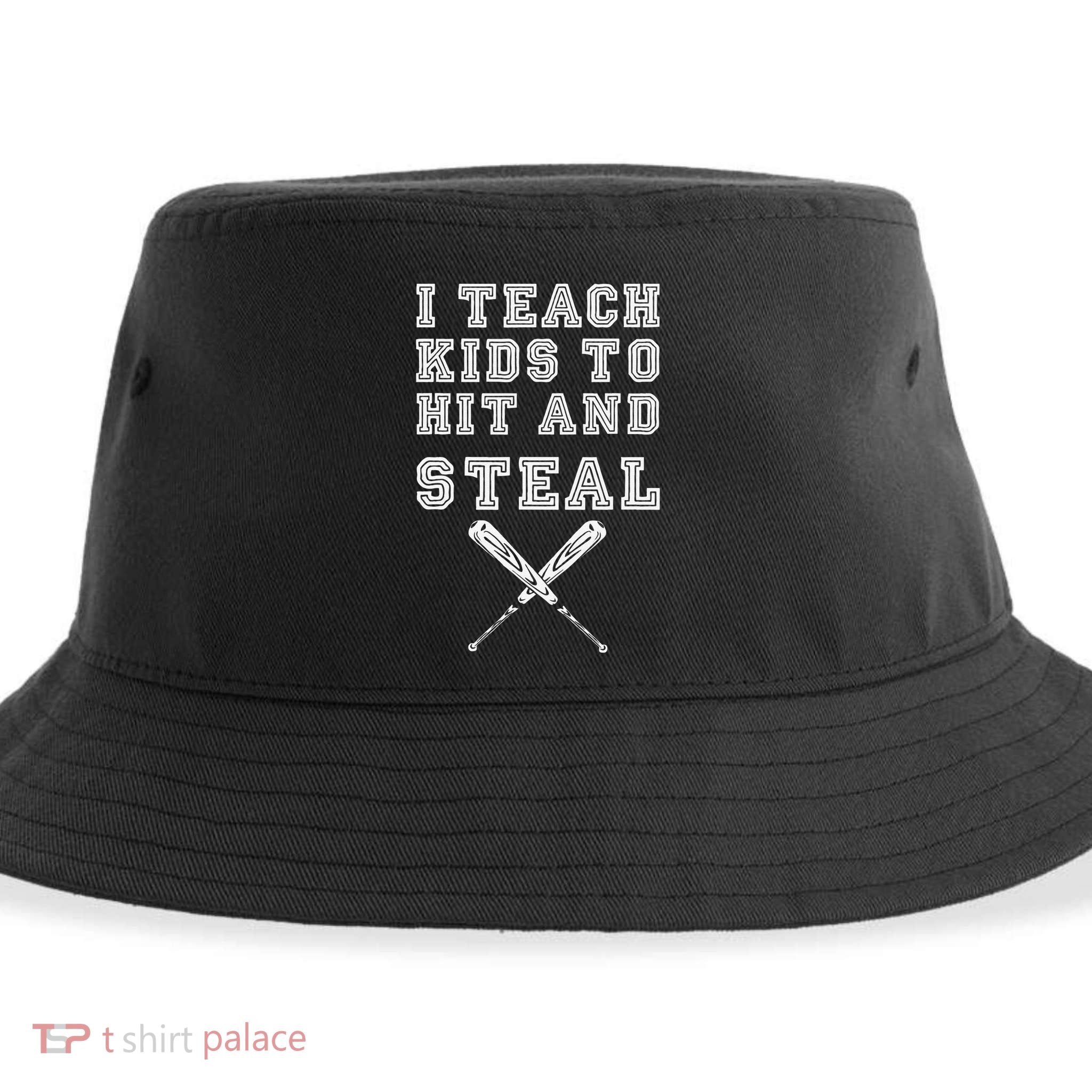 I Teach To Hit And Steal Baseball Coaches Gift Baseball Sustainable Bucket Hat