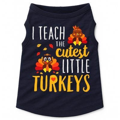 I Teach The Cutest Little Turkeys School Thankful Doggie Tank