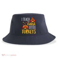 I Teach The Cutest Little Turkeys School Thankful Sustainable Bucket Hat