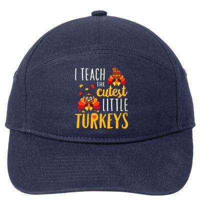I Teach The Cutest Little Turkeys School Thankful 7-Panel Snapback Hat