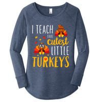 I Teach The Cutest Little Turkeys School Thankful Women's Perfect Tri Tunic Long Sleeve Shirt