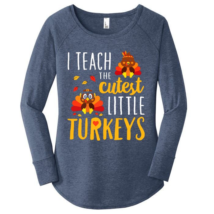 I Teach The Cutest Little Turkeys School Thankful Women's Perfect Tri Tunic Long Sleeve Shirt